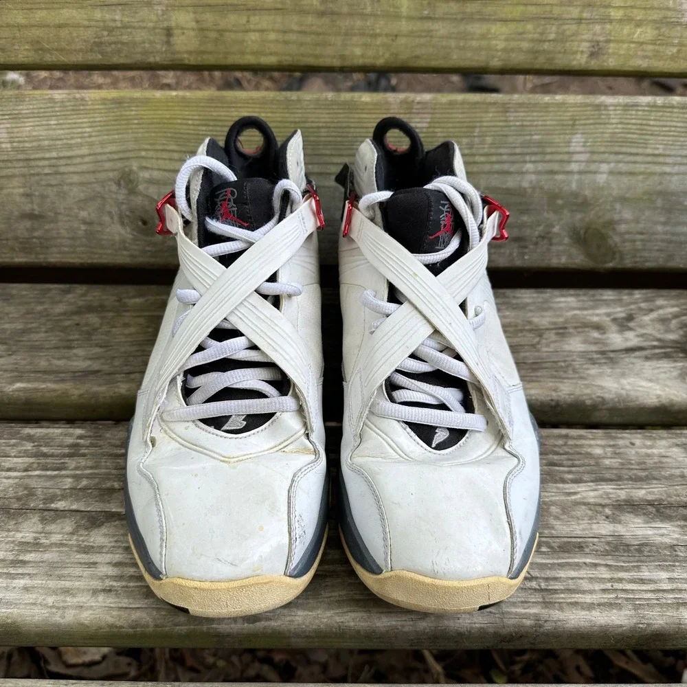 Nike Air Jordan 8 Varsity Red White Grey Flint Sneakers 467807-105 Sz 10.5 Retro